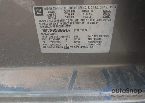 2014 GMC Sierra 1500 Slt from USA, damaged, VIN 3GTU2VEC6EG269036